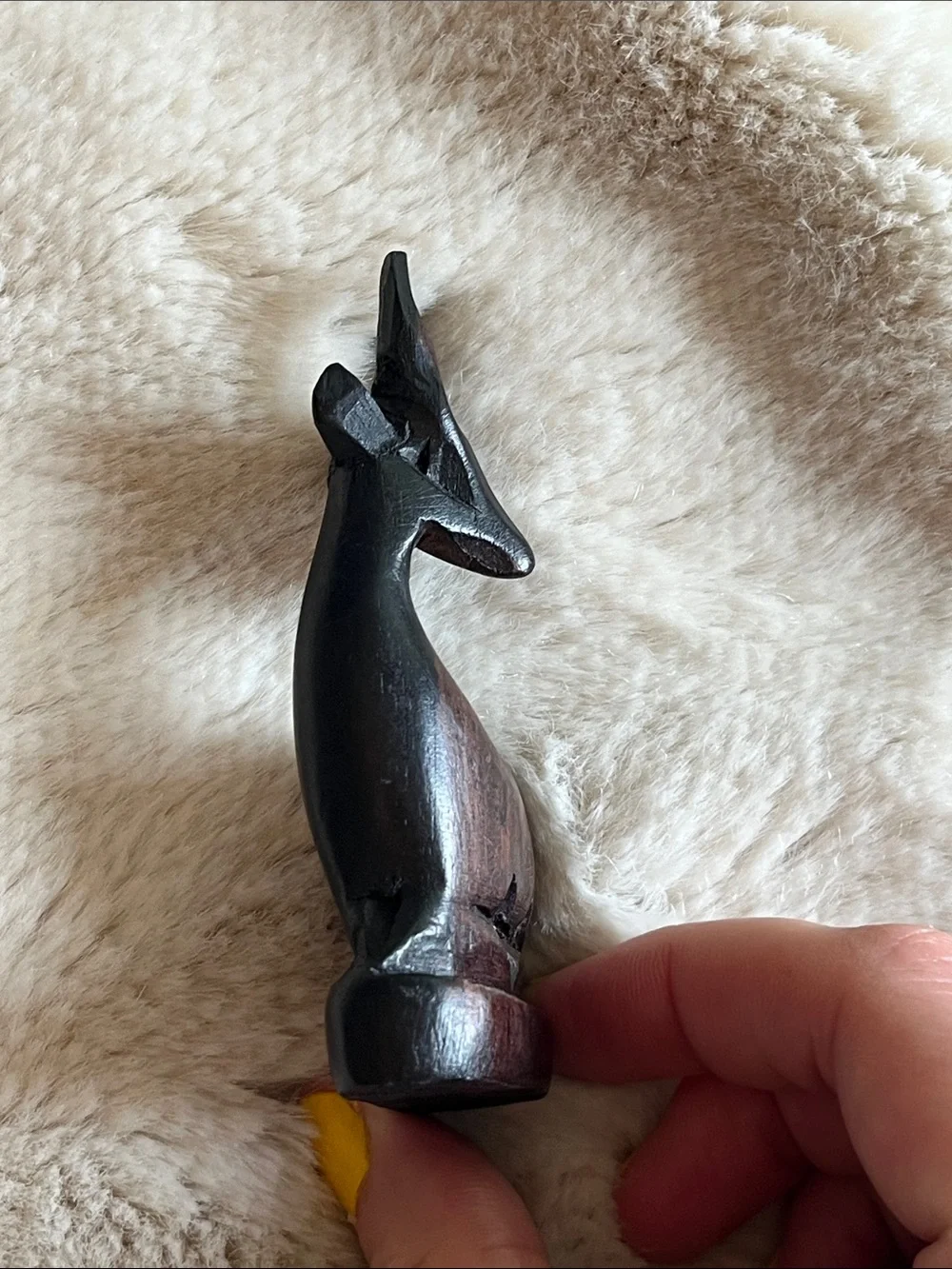 Hand-Carved Dark Brown Antelope Wall Accent - Rustic Wooden Wall Decor